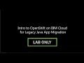 Introduction to Red Hat OpenShift on IBM Cloud for Legacy Java App Migration Demo Lab Only