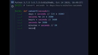 Convert seconds to days hours minutes seconds