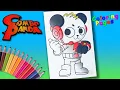 Combo Panda Coloring for kids Combo Panda colouring