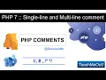 Learn PHP in Hindi single and multiline comments in PHP Tutorial for Beginners PHP Session4th