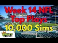 Week 14 Top NFL DFS Plays based on 10 000 Simulations in Excel