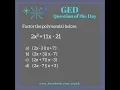GED Math Factor Polynomials Cheat Method 1 9 Adv 2
