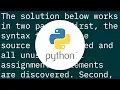 Remove unused variables in Python source code
