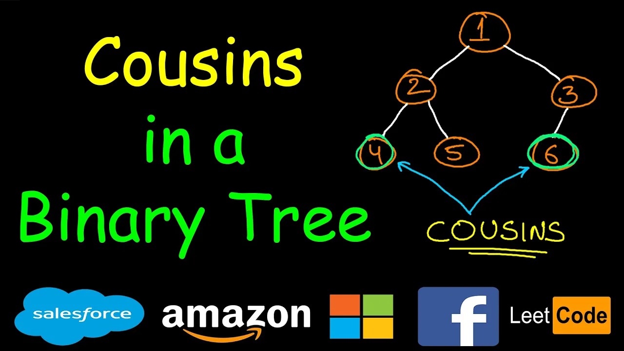 Cousins in a binary tree | Leetcode #993 - YouTube thumbnail