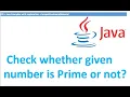 Write a java program to check whether given number is prime