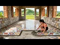 Lagu 【DIY建築】少女が7時間で石の家に花模様タイル床作り | Talented Girl Builds Tiled Flower Floor in Stone House in Just 7 Hours