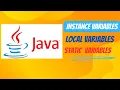 09 What are Instance Variables Local Variable Static Variables In Java