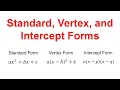 What is Standard Vertex and Intercept Form everything you need to know