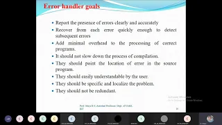 List of Error and Error Recovery Strategy in syntax analysis