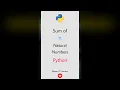 How to Find sum of n Natural Numbers in Python Bharat IT Connect