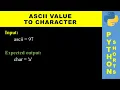 ASCII value to character Python shorts