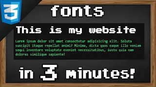 Learn CSS fonts in 3 minutes