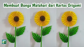 Download Cara Membuat BUNGA MATAHARI dari Kertas Origami / How to make Sunflowers out of origami paper MP3