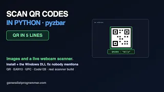 Scan Barcodes QR Codes in Python pyzbar Tutorial