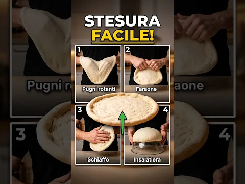 COME STENDERE LA PIZZA SENZA STRAPPARLA: 4 TECNICHE FACILI #pizza #tutorial #shorts