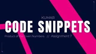 Product of the Given Numbers Assignment 7 CCBP NxtWave CCBP 4 0 Telugu Python Coding Python