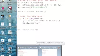 Sine Wave Python turtle graphics