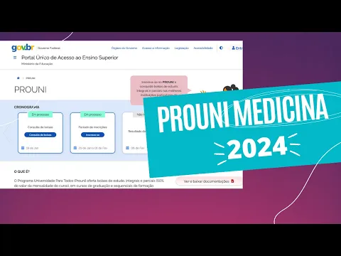 Vídeo: ProUni em medicina — bolsa integral, nota mínima e renda