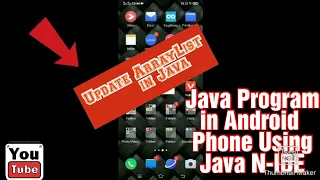 Updated ArrayList in Java Using Java N-IDE for Android Phone