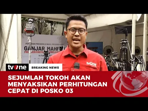 Pantauan Posko Pemenangan Ganjar-Mahfud untuk Nobar Penghitungan Cepat