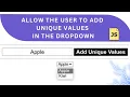 Javascript Add Unique Values Into Dropdown No Duplicates