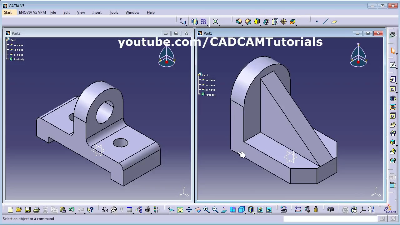 CATIA Training Course Exercises for Beginners - 5 | CATIA Exercises with Solutions