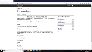 PYTHON Permutation Algorithm - CSES Introductory Problems