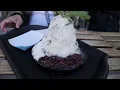 Oakobing in LA Giant Delicious Korean Shaved Ice - Black Sesame Mountain sized Bingsu Mochi