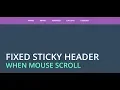 Fixed sticky header when scrolling using jQuery Fixed Navbar on Scroll Sticky Header on Scroll