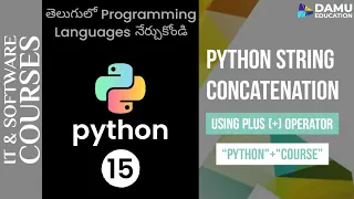 Python in Telugu String Concatenation in Python in Telugu How to add Strings in Python in Telugu