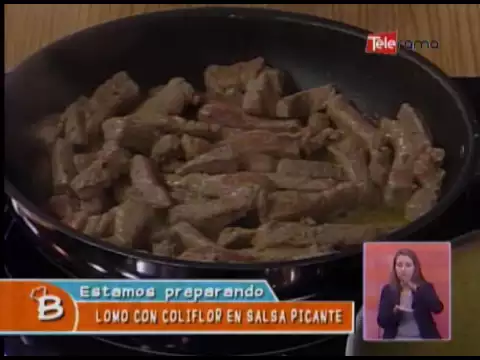 Lomo con coliflor en salsa picante