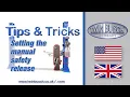 Setting the manual safety release on a 2 post lift from TWIN BUSCH - Tips Tricks