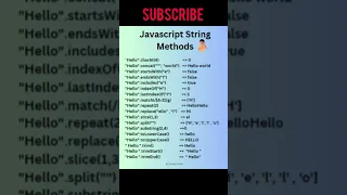 JavaScript string methods