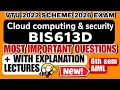 VTU 2022 Scheme Cloud Computing Security BIS613D Most Important Questions for 2026 Exam