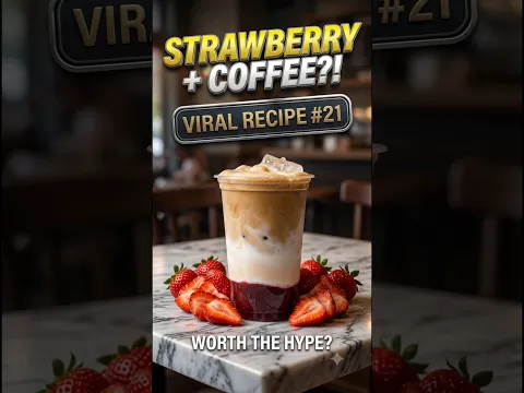 Tri-color gradient, velvety foam aur floating dark coffee cloud! 🍓🥛☕️  #coffee #cafe #delhicafe