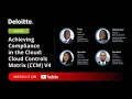 Achieving Compliance in the Cloud Cloud Controls Matrix CCM V4