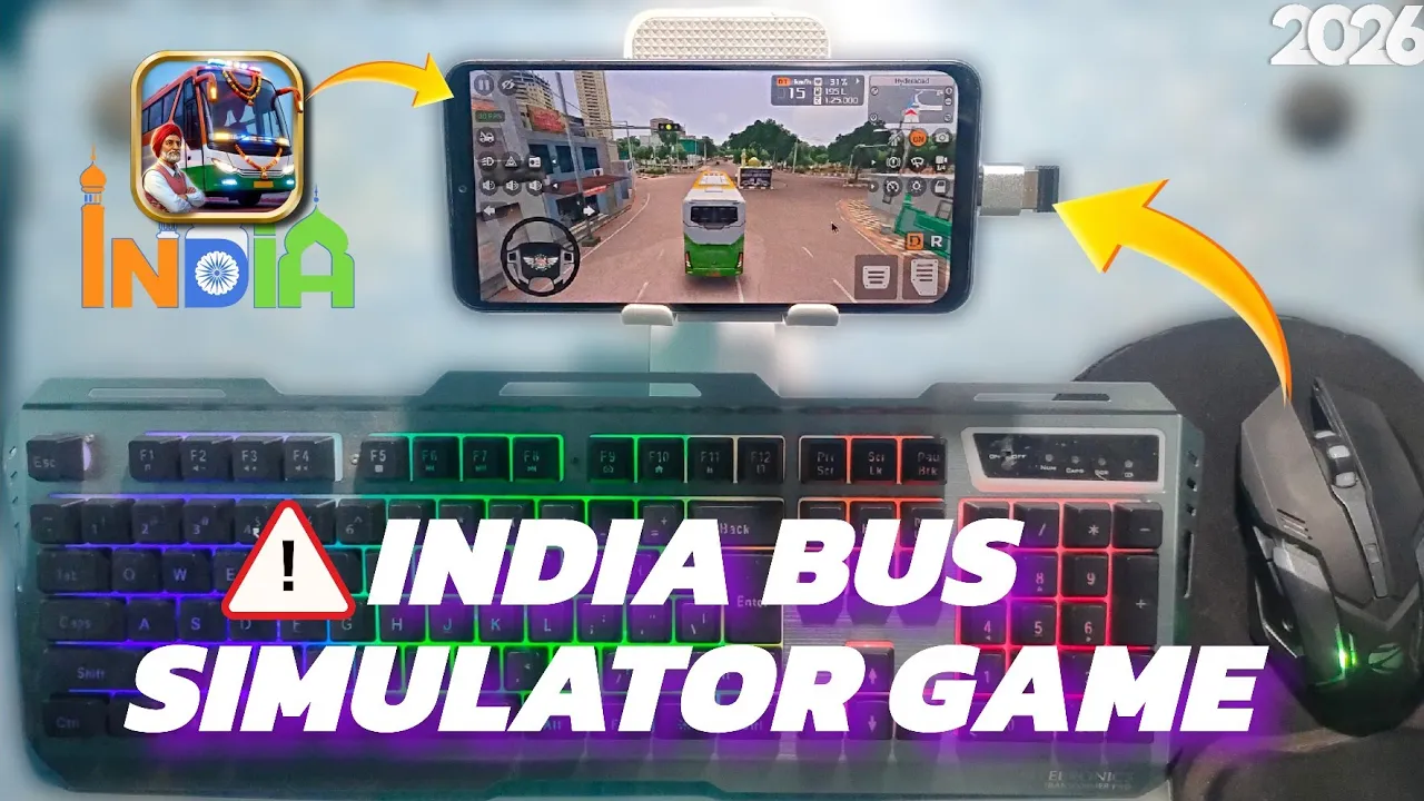 First Time Playing Bus Simulator India With Mouse And Keyboard On Mobile