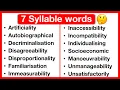 7 Syllable Word List Syllables in English Types of Syllables Learn with examples