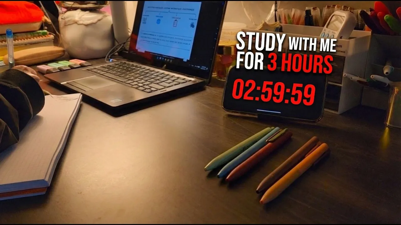 ادرس معي لمدة 3 ساعات 🕰️ | تحفيز وتركيز عميق للامتحانات 📚 | تخلص من الكسل! 💪 جلسة دراسة متواصلة