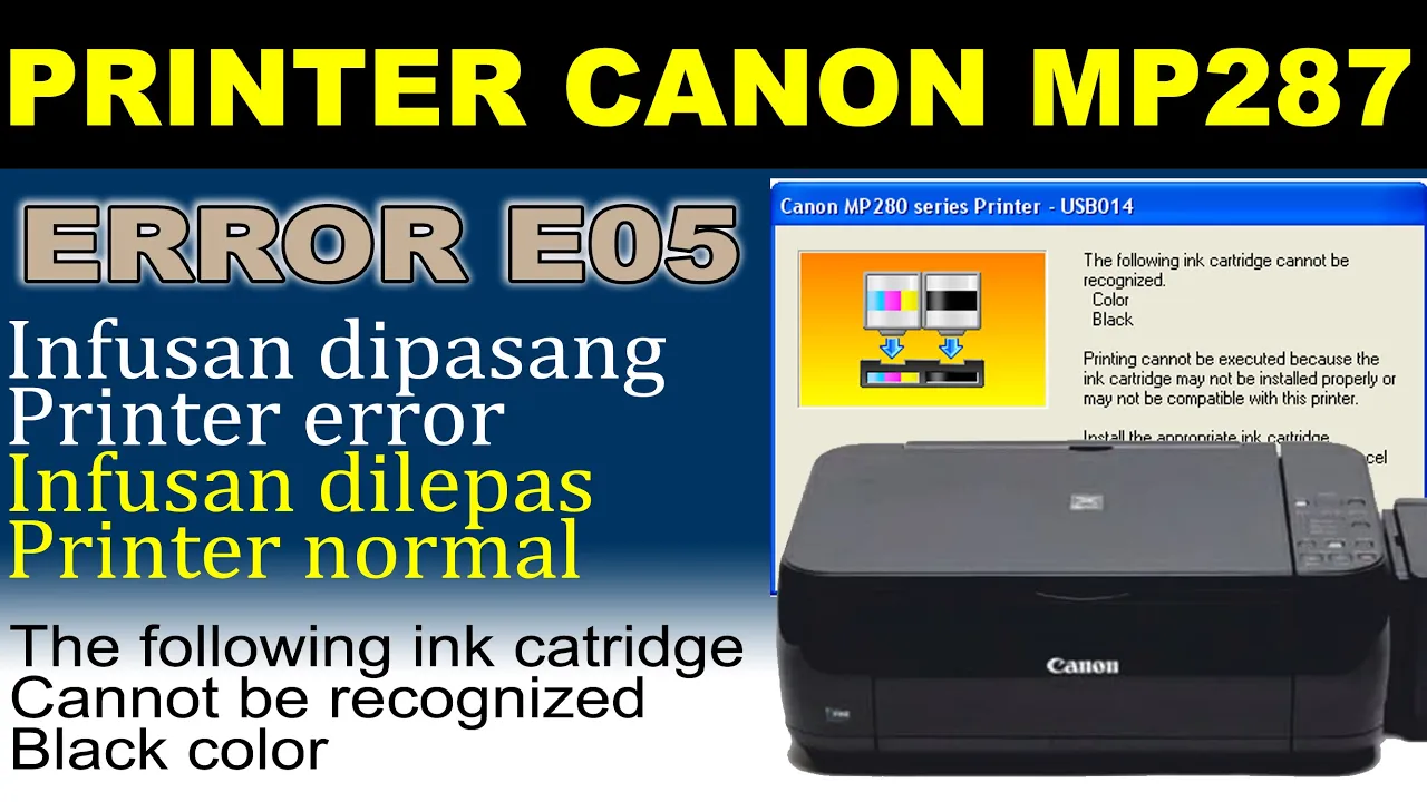 Cara memperbaiki printer canon mp287 e05 SERVICE PRINTER EROR E05 PRINTER CANON MP287 MP258. 