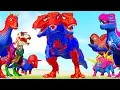 Download Lagu Distortus Rex  vs All Superheroes Spiderman Spinosaurus Triceratops Rebirth Jurassic Spiderman