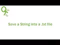 Save String to txt file - Java Quick Tip