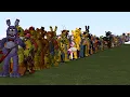I PUT EVERY FNAF ANIMATRONIC EVER IN A STRAIGHT LINE Garry s Mod