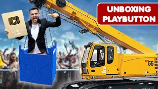 UNBOXING GOLDEN PLAY BUTTON ON A CRANE!! 1 MILLION SPECIAL | NatKhat Shady