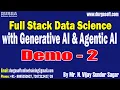 FULL STACK DATA SCIENCE with Generative AI Agentic AI tutorials by Mr N Vijay Sunder Sagar