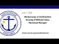 Worksession re Confirmation Hearing of William Falsey Municipal Manager