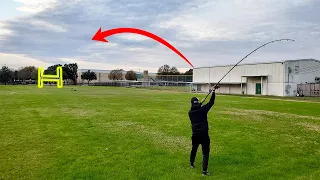 Surf Casting Lures 100 yards into the uprights Can You do it Football Field Fishing Challenge