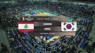 ملخص مباراة لبنان وكوريا الجنوبية | التصفيات المؤهلة لكأس العالم لكرة السلة قطر 2027 - الجولة 2