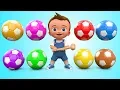 Download Lagu Soccer Balls Mini Golf Game Play by Little Baby Wooden Hammer to Learn Colors for Children - 3D Kids