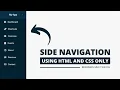 Create A Sidebar Menu using HTML CSS Sidebar Menu in HTML CSS